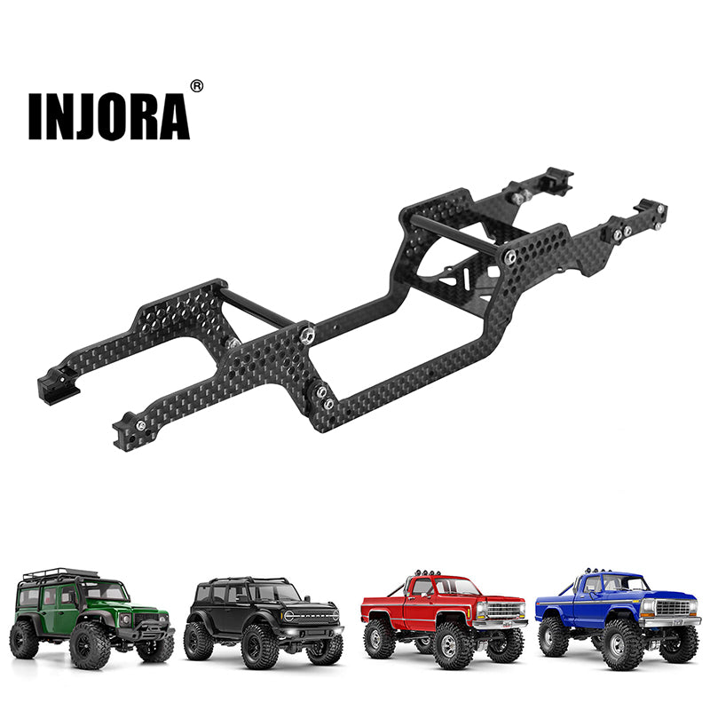 INJORA Universal LCG Chassis Frame Kit for 1/18 TRX4M (Carbon Fiber)