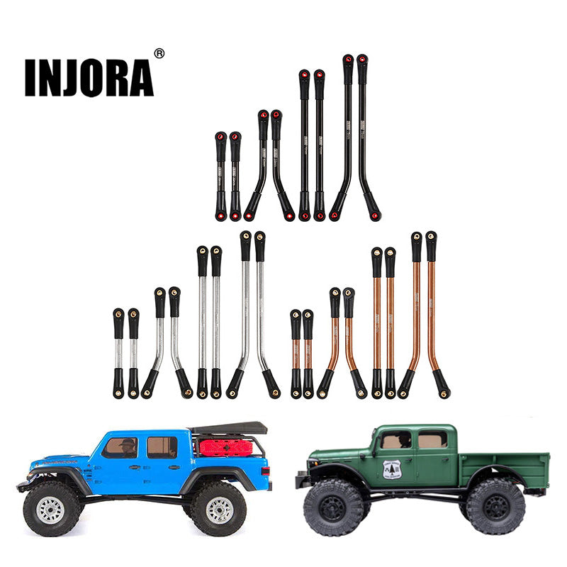 INJORA 8PCS Stainless Steel High Clearance 4 Links Set for Axial SCX24  Gladiator Power Wagon