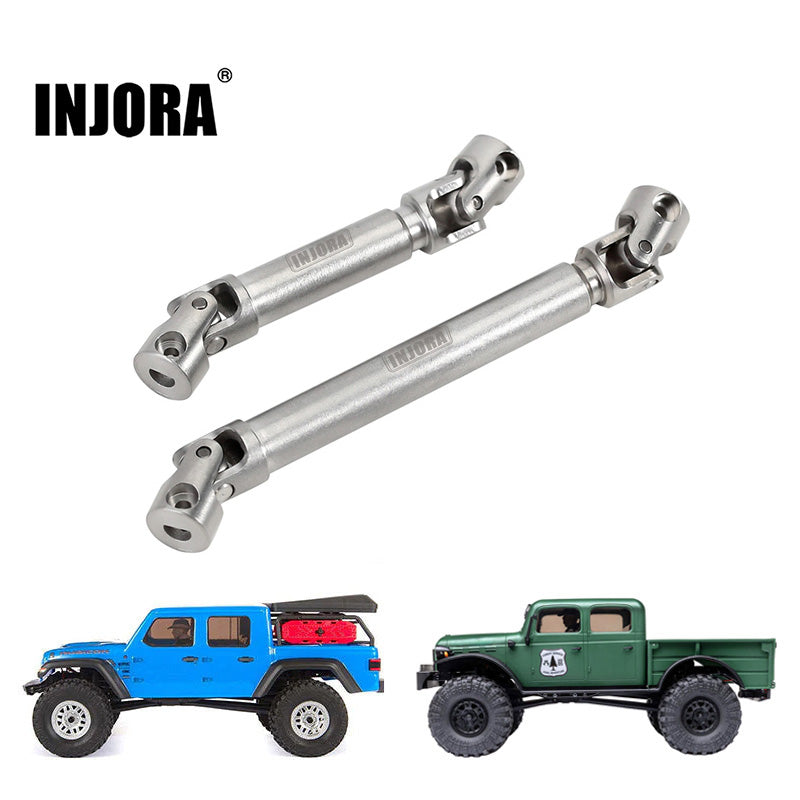 INJORA Stainless Steel Drive Shafts with D Shaped Hole for SCX24 Gladi