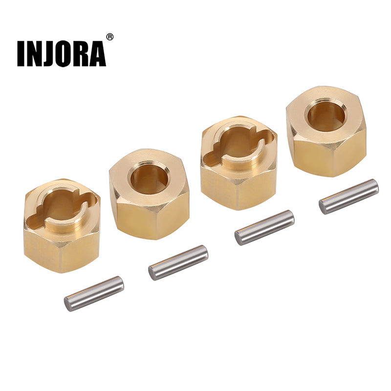 INJORA 4PCS 5/6/7/10mm Brass Wheel Hex Hub Extenders for 1/18 TRX4M (4