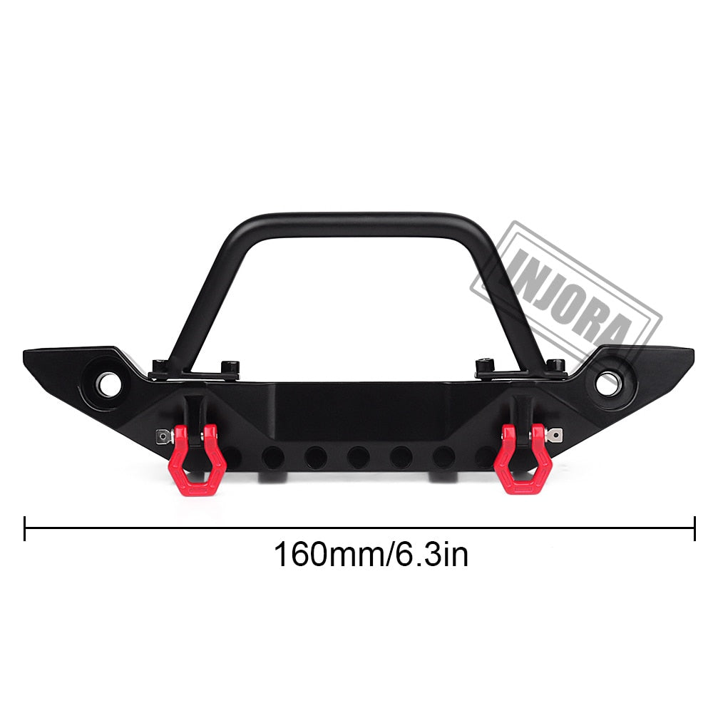 INJORA Metal Front Bumper with LED Lights for 1/10 RC Crawler