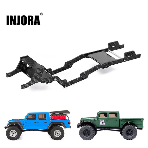 INJORA LCG Carbon Fiber Chassis Kit 6º Angled Frame for SCX24 Gladiator  Power Wagon