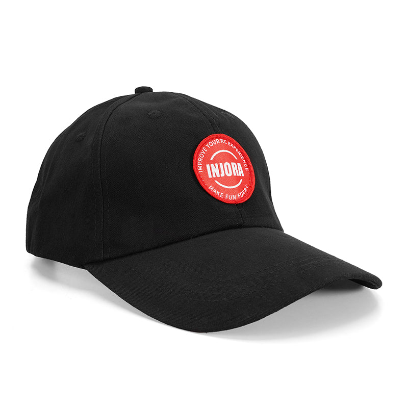 Injora Logo Adjustable Cotton Hat, Black And Red