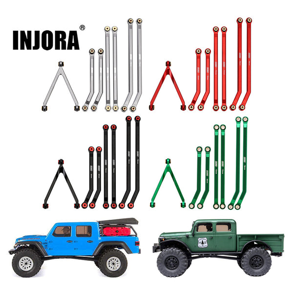 INJORA 7pcs High Clearance Aluminum Chassis Links Set for Axial SCX24  Gladiator Power Wagon
