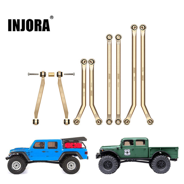 INJORA 8PCS 43g Heavy Brass High Clearance Chassis 4 Links Set for Axial  SCX24 Gladiator Power Wagon