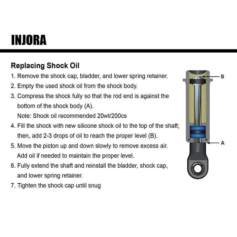 INJORA 59mm Long Threaded Oil Shocks for 1/18 TRX4M (4M-42)