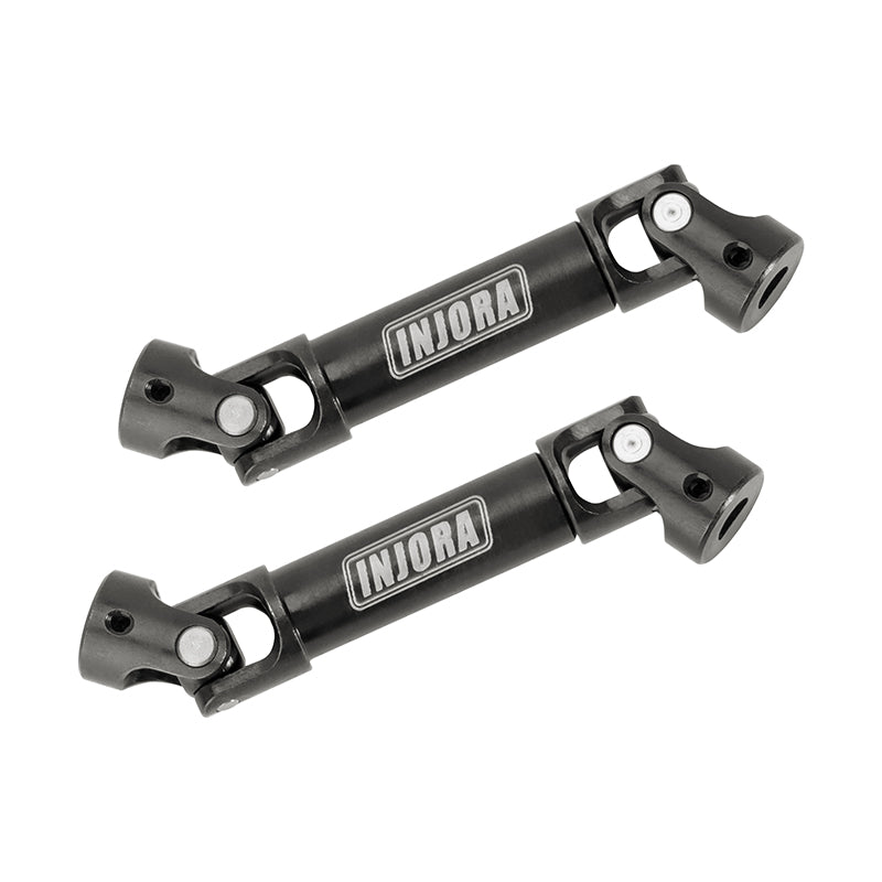 INJORA Black Hardened Steel Drive Shafts with D-shaped Holes for 1/24