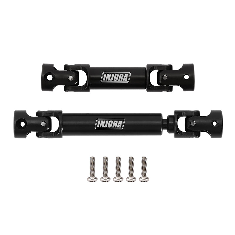 INJORA Black Hardened Steel Drive Shafts with D-shaped Holes for 1/18