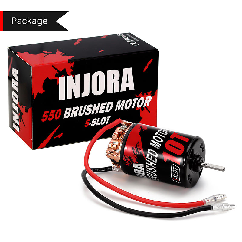 INJORA 550 5-SLOT Waterproof Brushed Motor 10T 15T 20T 25T For 1/10 RC