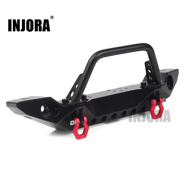 INJORA Metal Front Bumper with LED Lights for 1/10 RC Crawler